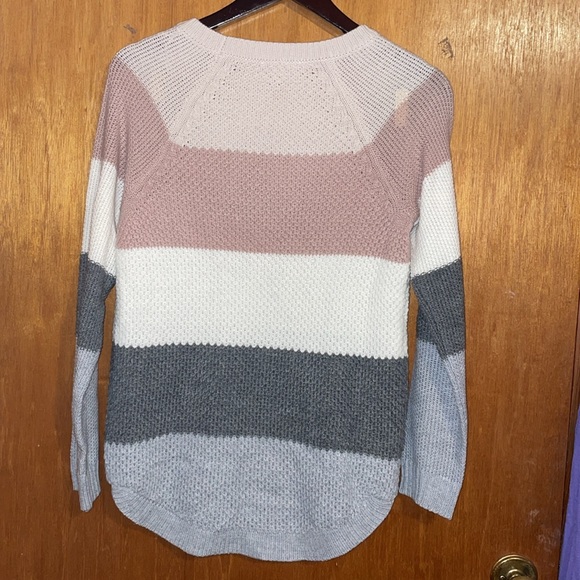 •CLOUD CHASER•COLORBLOCK STRIPE RIBBED CREWNECK KNIT SWEATER SIZE MEDIUM - Picture 10 of 10